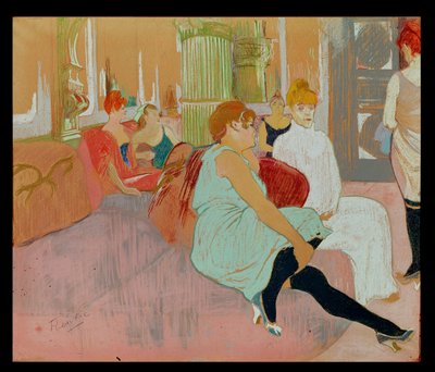 In the Salon at the Rue des Moulins by Henri de Toulouse Lautrec